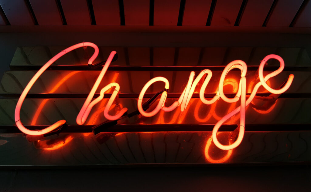 change in neon light