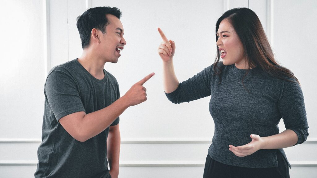 A man and a woman having an argument